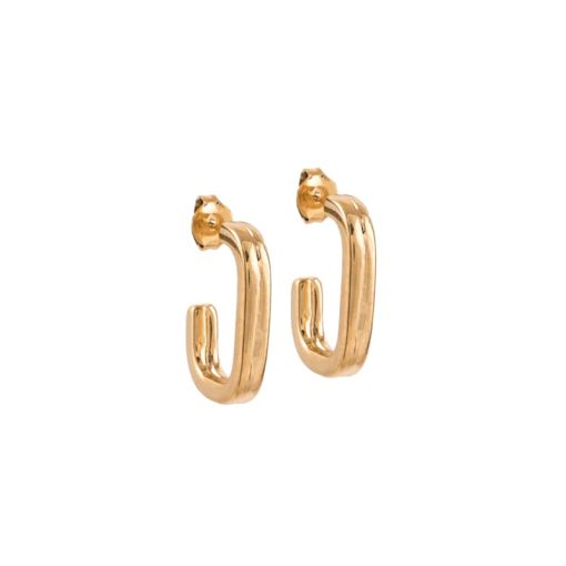 Rectangle Hoops - Gold Plated 22k, Waterproof