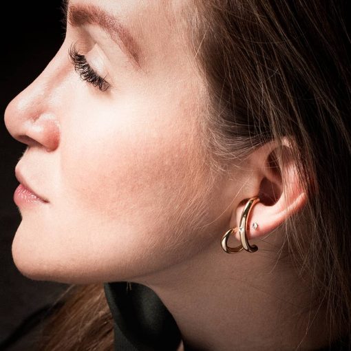 22k Gold Hoop Earrings – Gold Filled, Tube Hoop- Waterproof