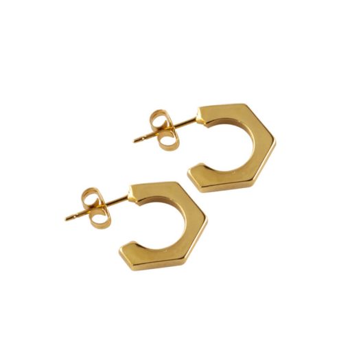 Elegant Small Hoops Nut Earrings – 22k Gold Plated- Waterproof