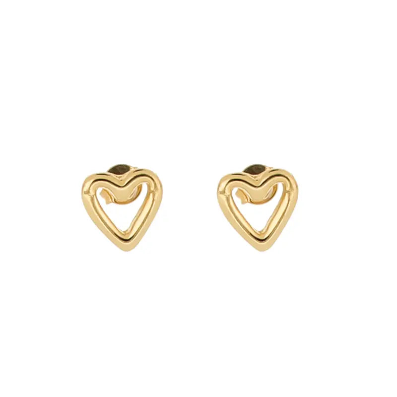 Heart Stud Earrings – 22K Gold Plated