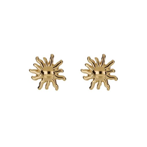 22k Gold Plated Sun Earrings-Waterproof