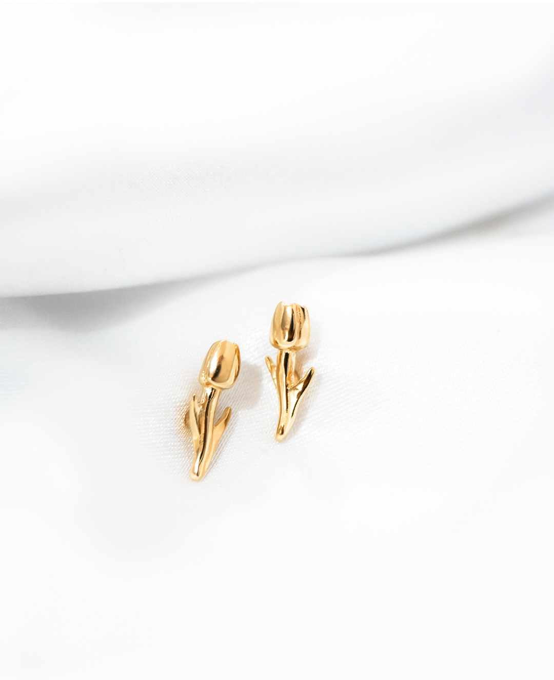 22k Gold Plated Tulip Earrings-Waterproof