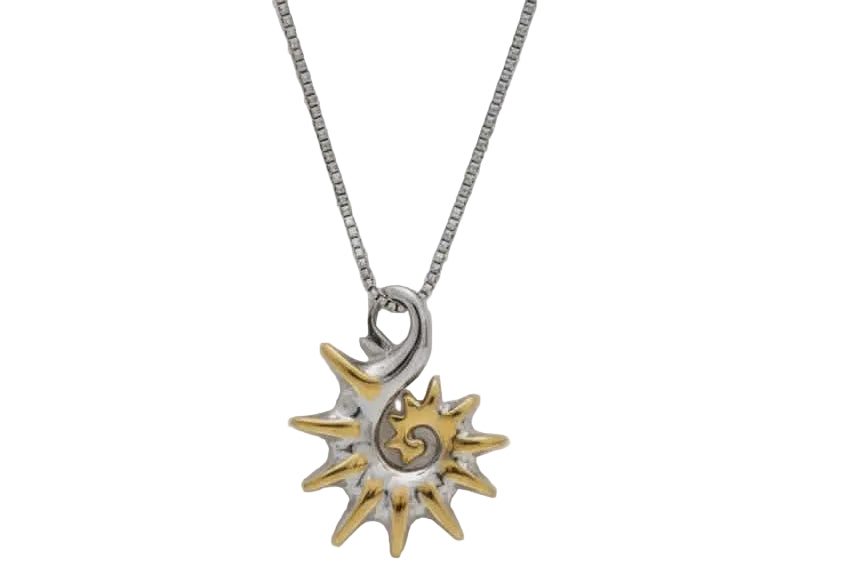 Ocean-Inspired Gold & Silver Necklace – Silver Plated