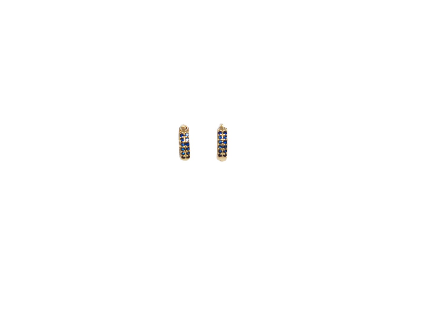 Mini Huggies with Zircons-Gold plated 18k