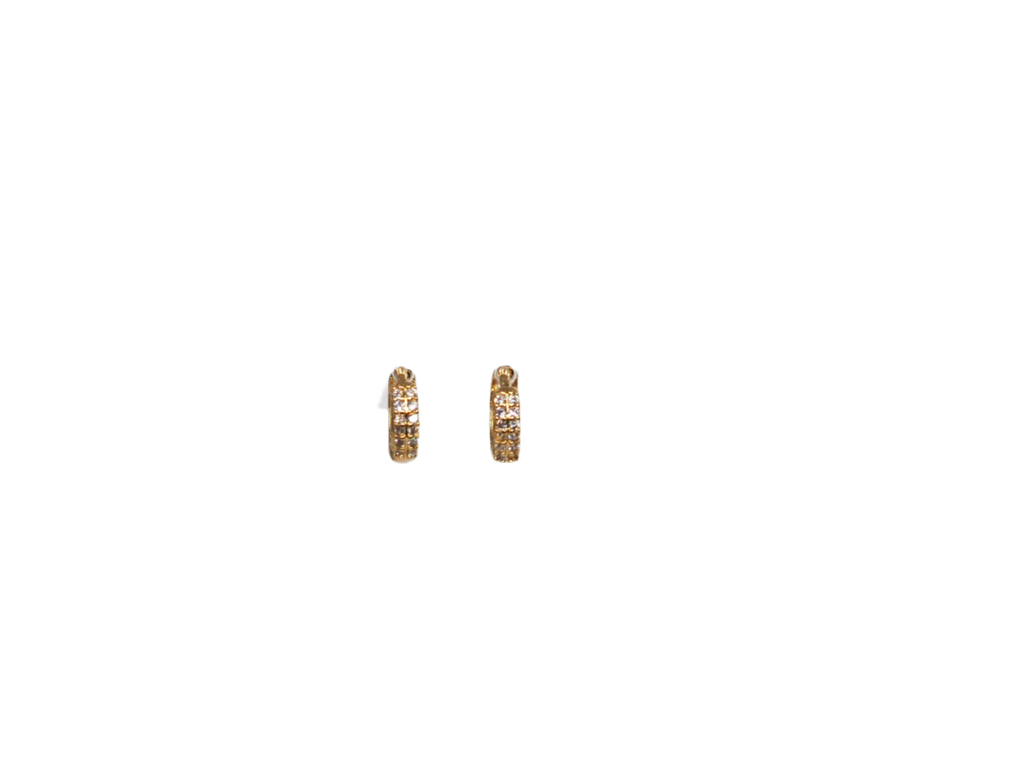 Mini Huggies with Zircons-Gold plated 18k