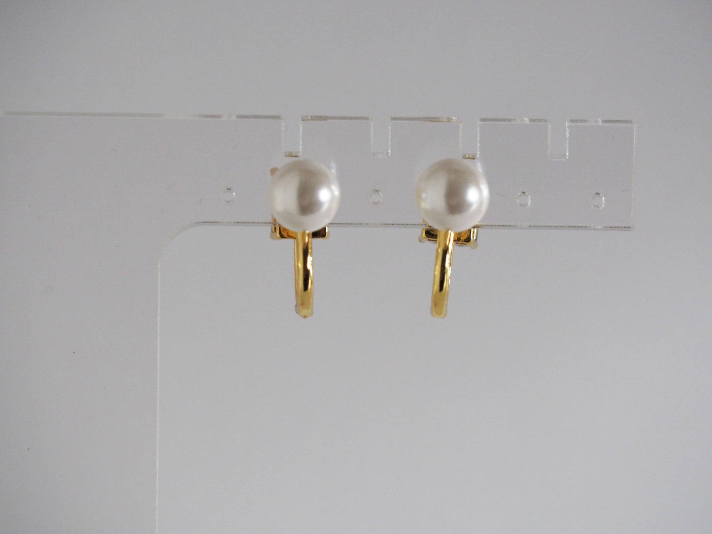 Huggies Zircon and Pearl Gold Plated 18k Earrings