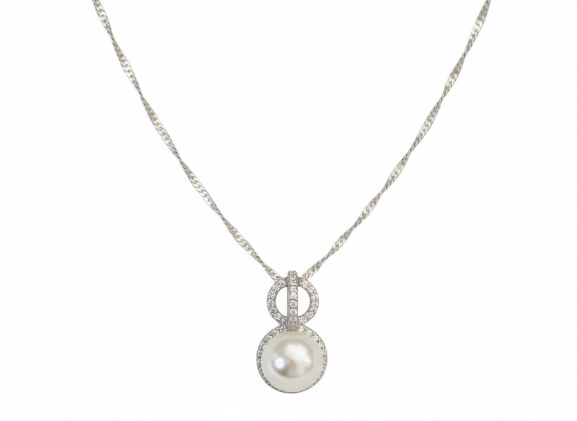 Necklace Pearl & Zirconia's Sterling Silver 925