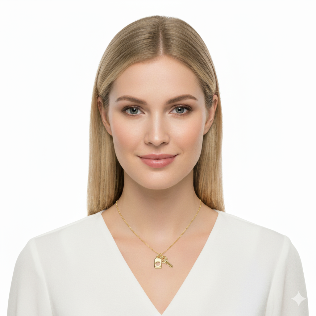 Necklace Love & Key – 22K Gold Plated