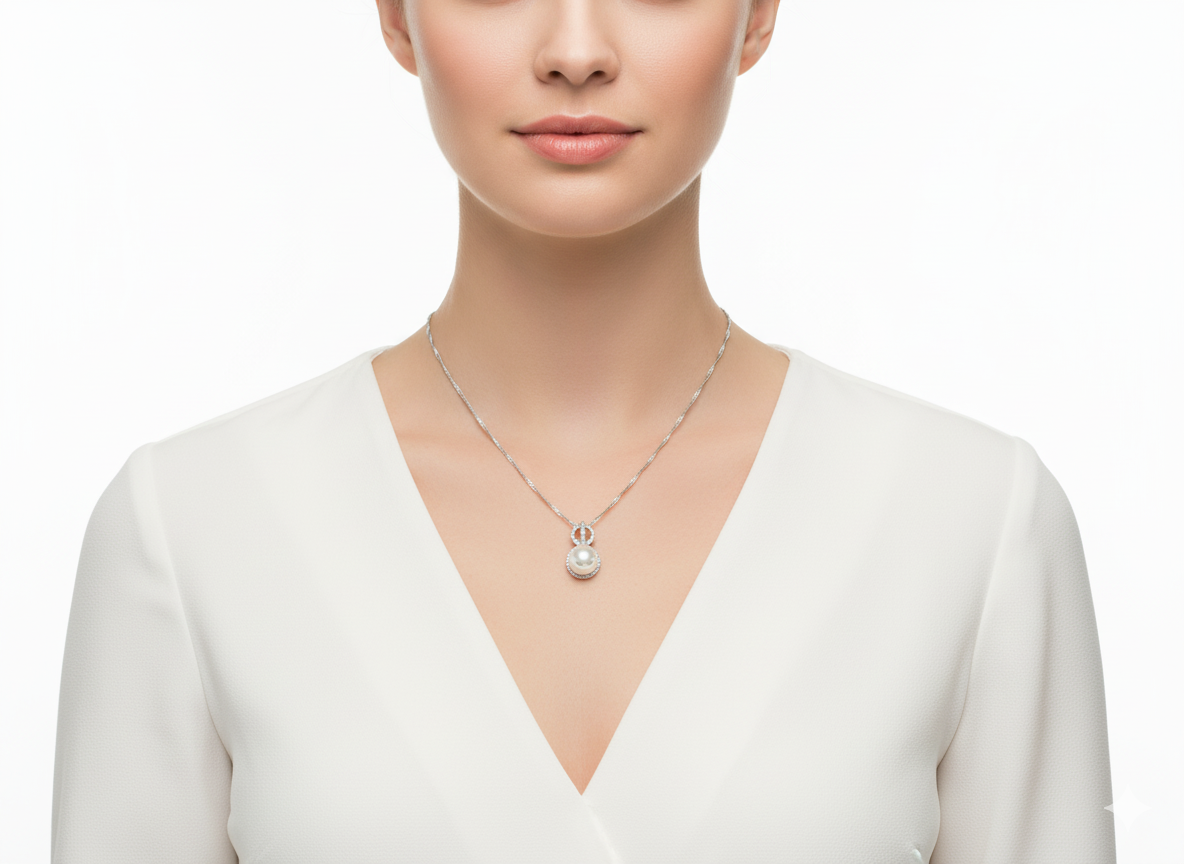 Necklace Pearl & Zirconia's Sterling Silver 925