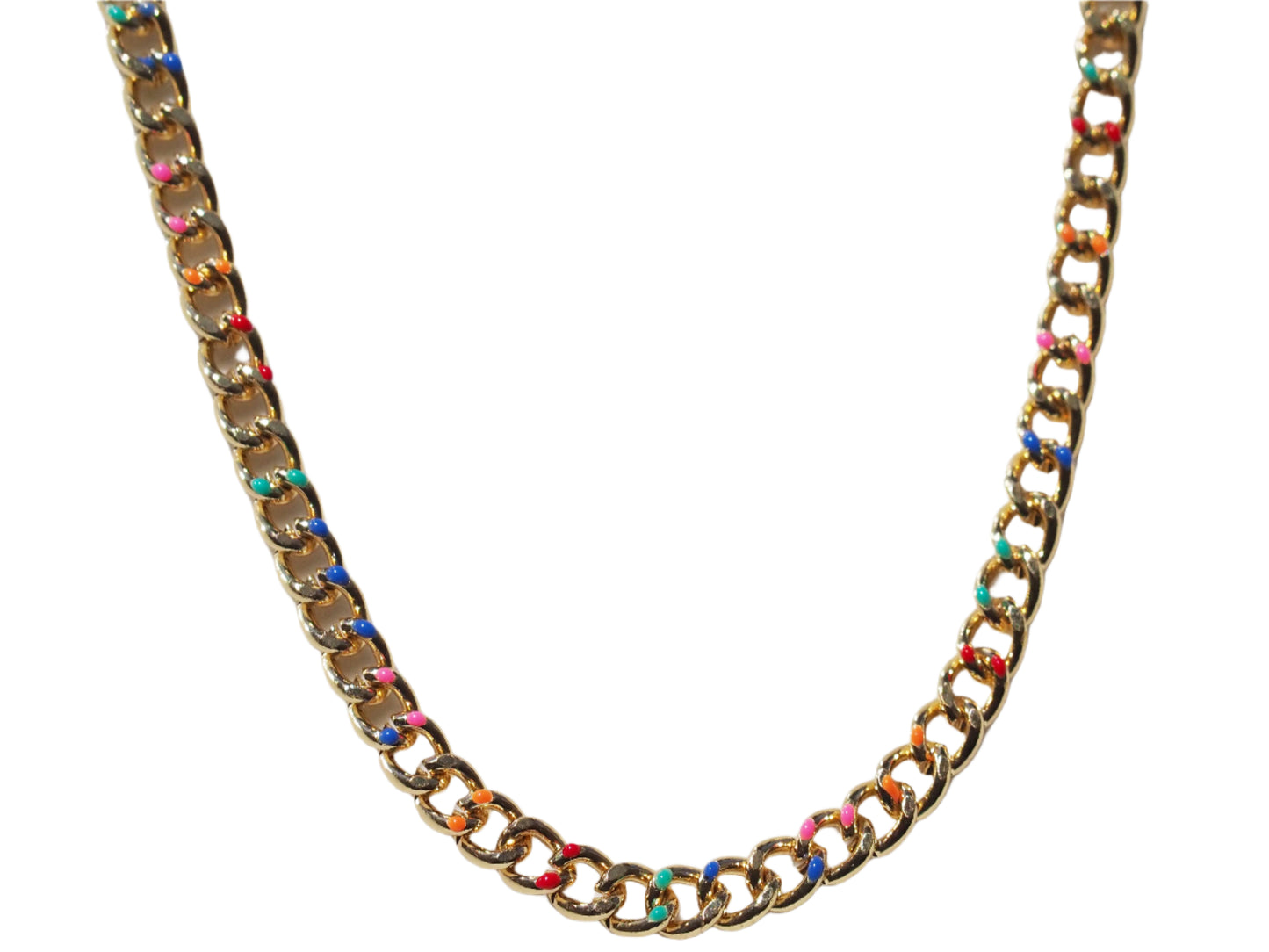 Necklace Chain with colors Gold plated 18k