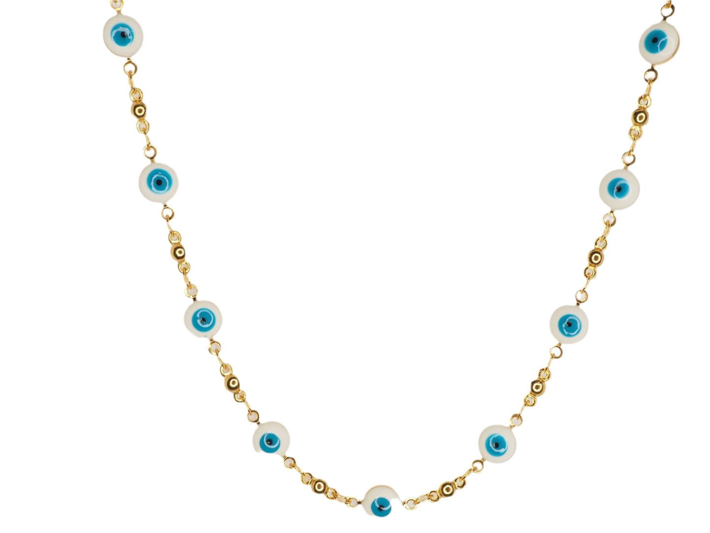Evil Eye Stones Necklace – 18k Gold Plated
