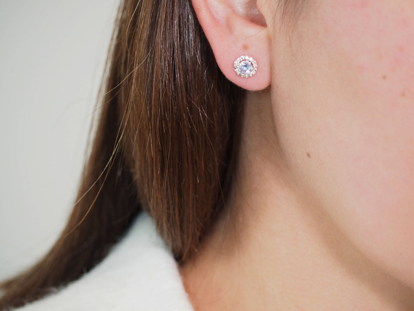 Lilac Zircons Earrings in Sterling Silver 925