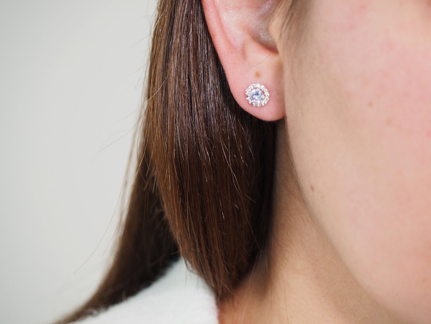 Lilac Zircons Earrings in Sterling Silver 925