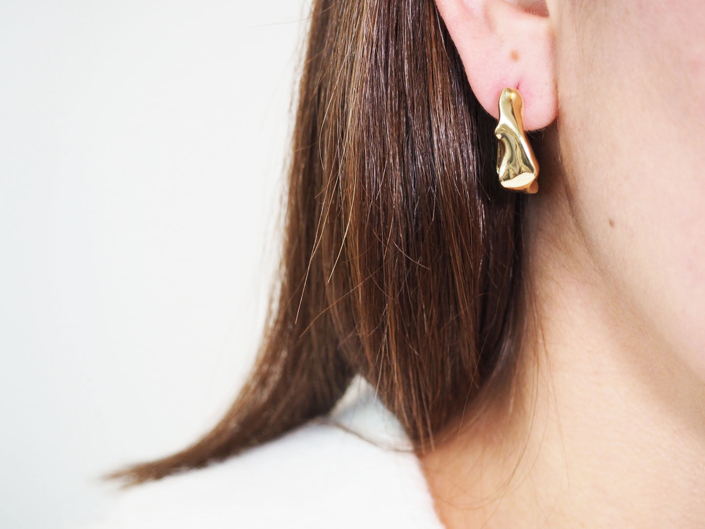 Hoops Chunky Square Shape Earrings - Gold Plated 18k