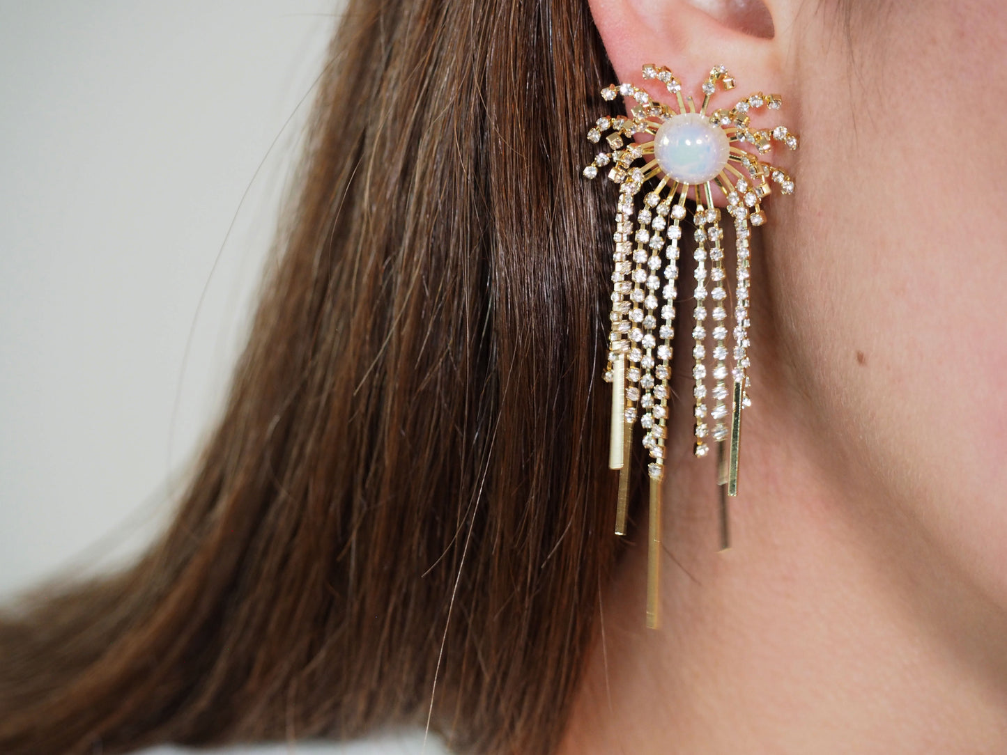 Jellyfish with Zircons Earrings - Gold Plated 18k