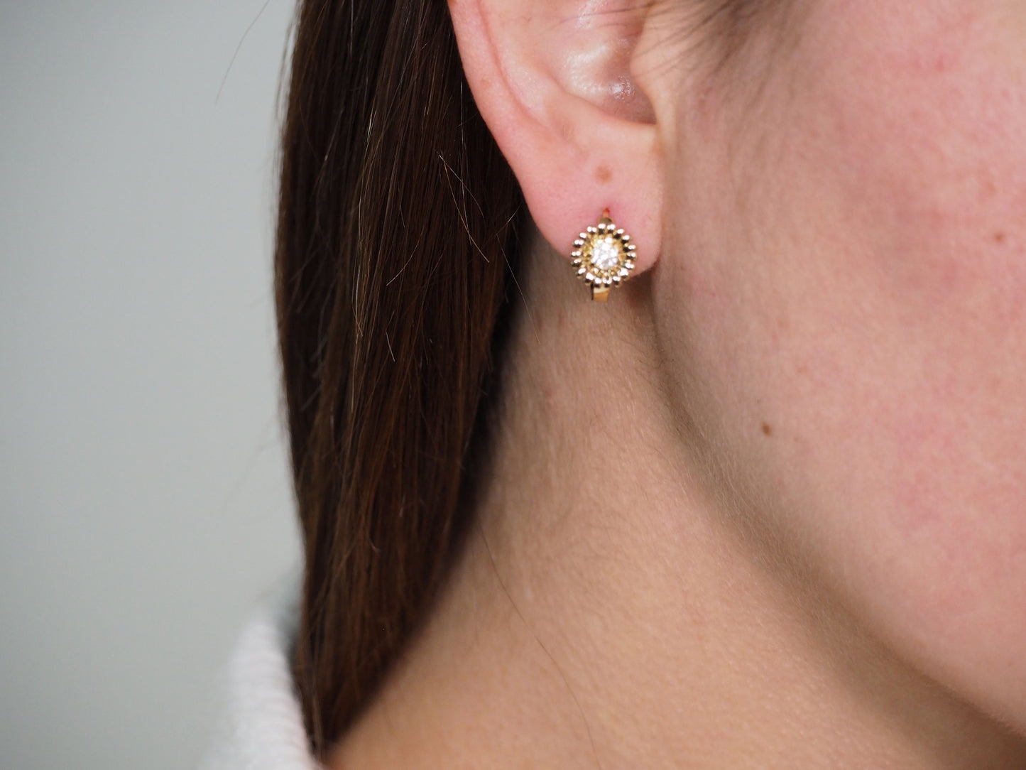 18k Gold Plated Daisy Flower Huggies