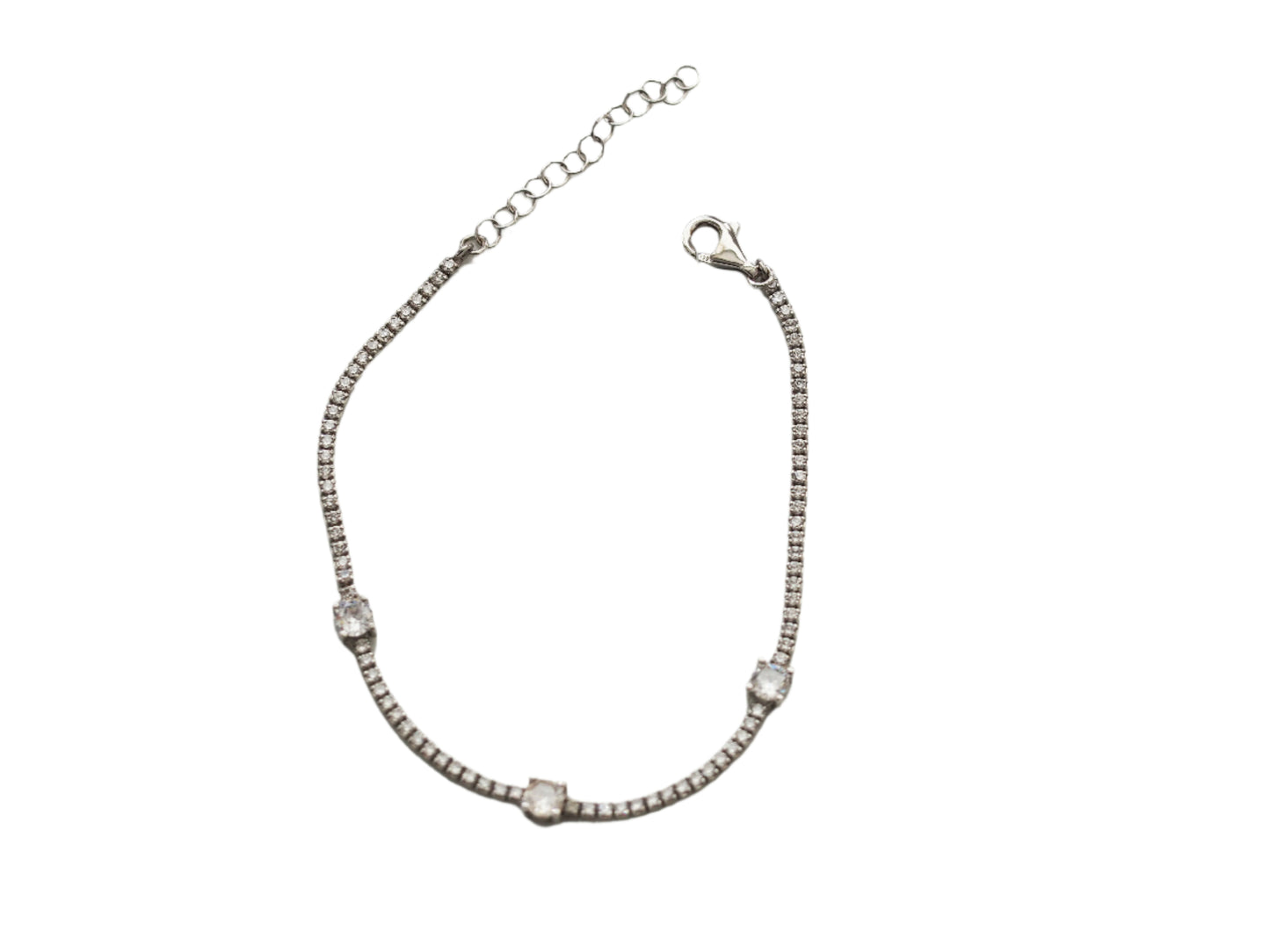 Elegant zirconias Bracelet Sterling Silver 925