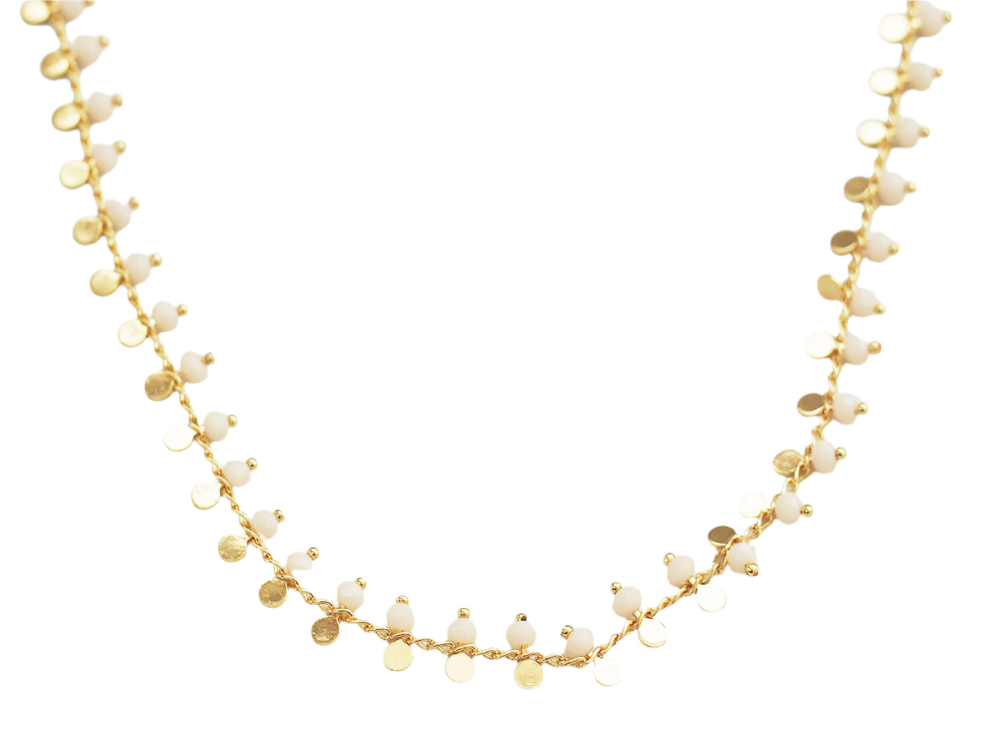 18K Gold-Plated Pink Crystals & Coins Necklace