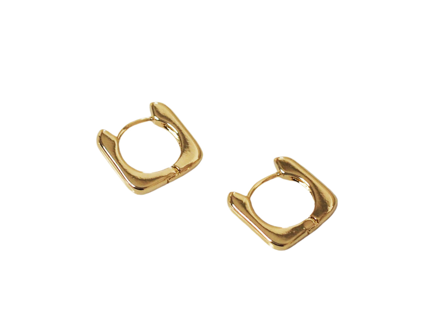 Huggies Square Classic Earrings Gold Plated 18k