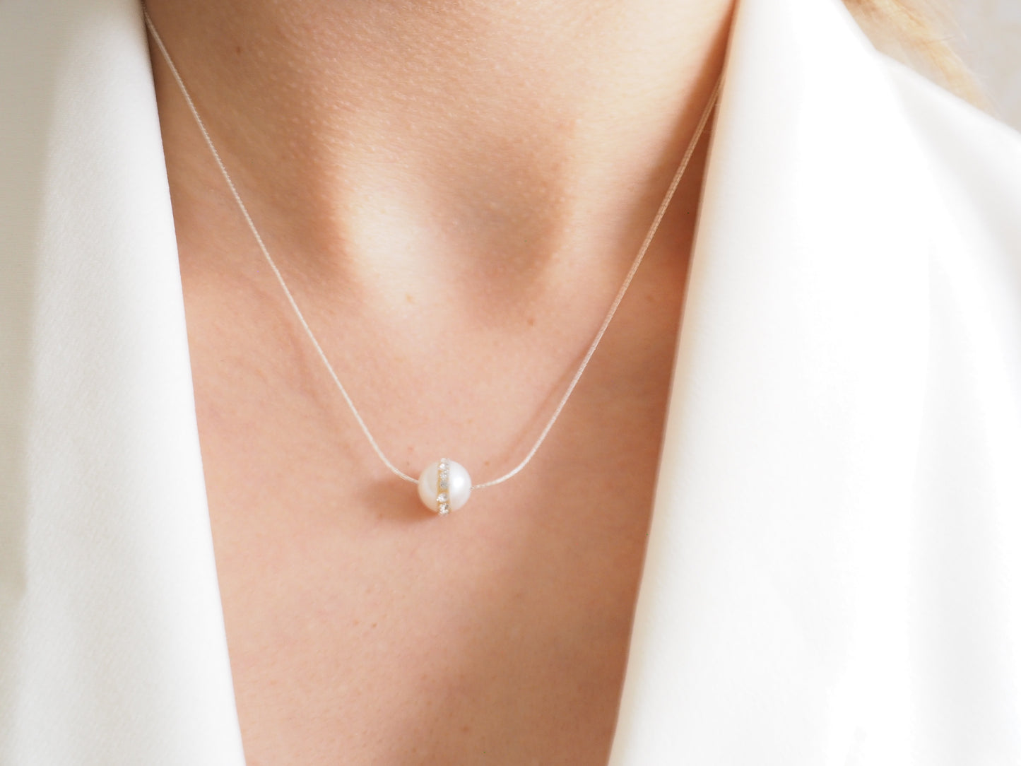 Natural pearl Necklace Sterling Silver 925