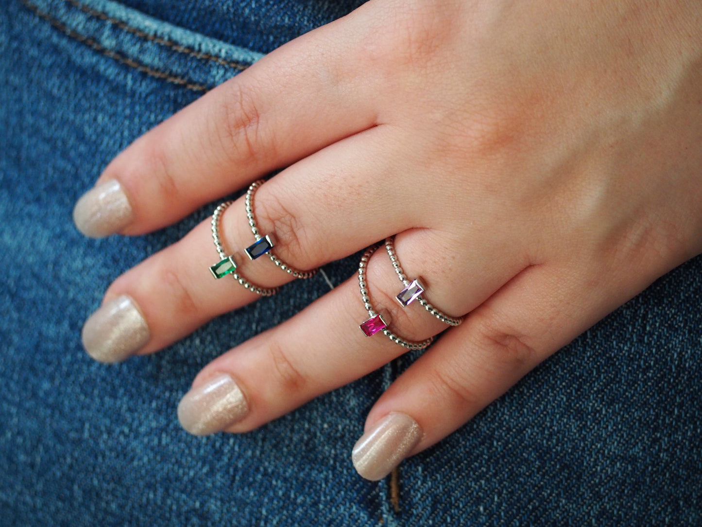 Pink Zirconia Ring Sterling Silver 925