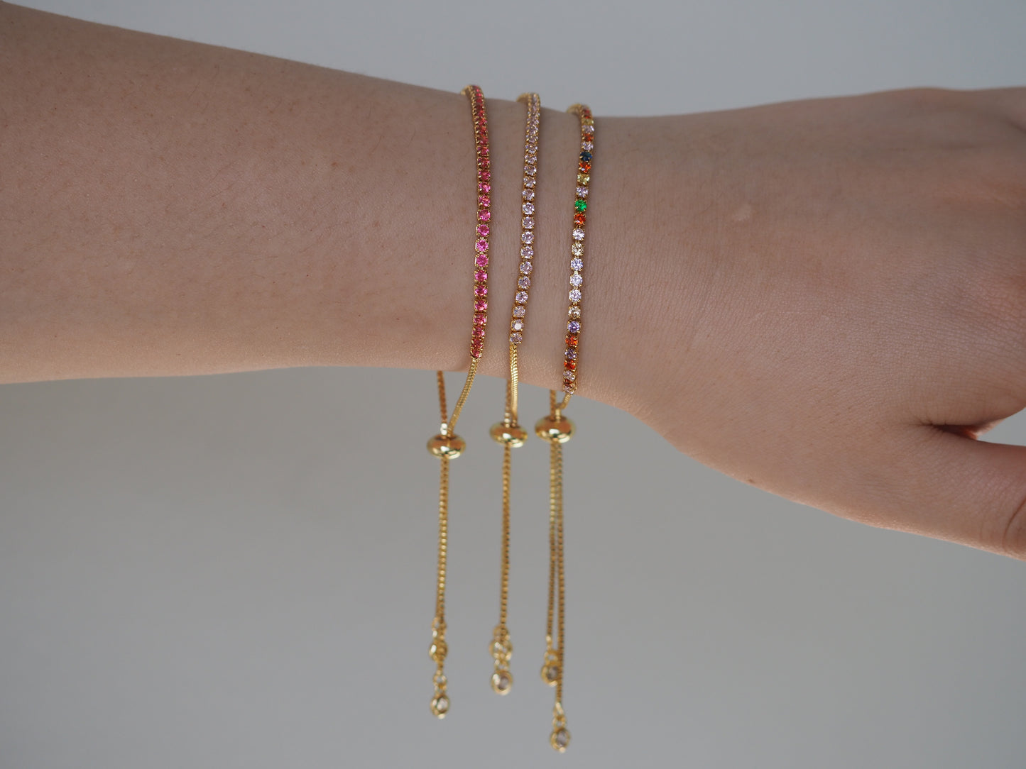 18K Gold-Plated Crystal Bracelet – Adjustable