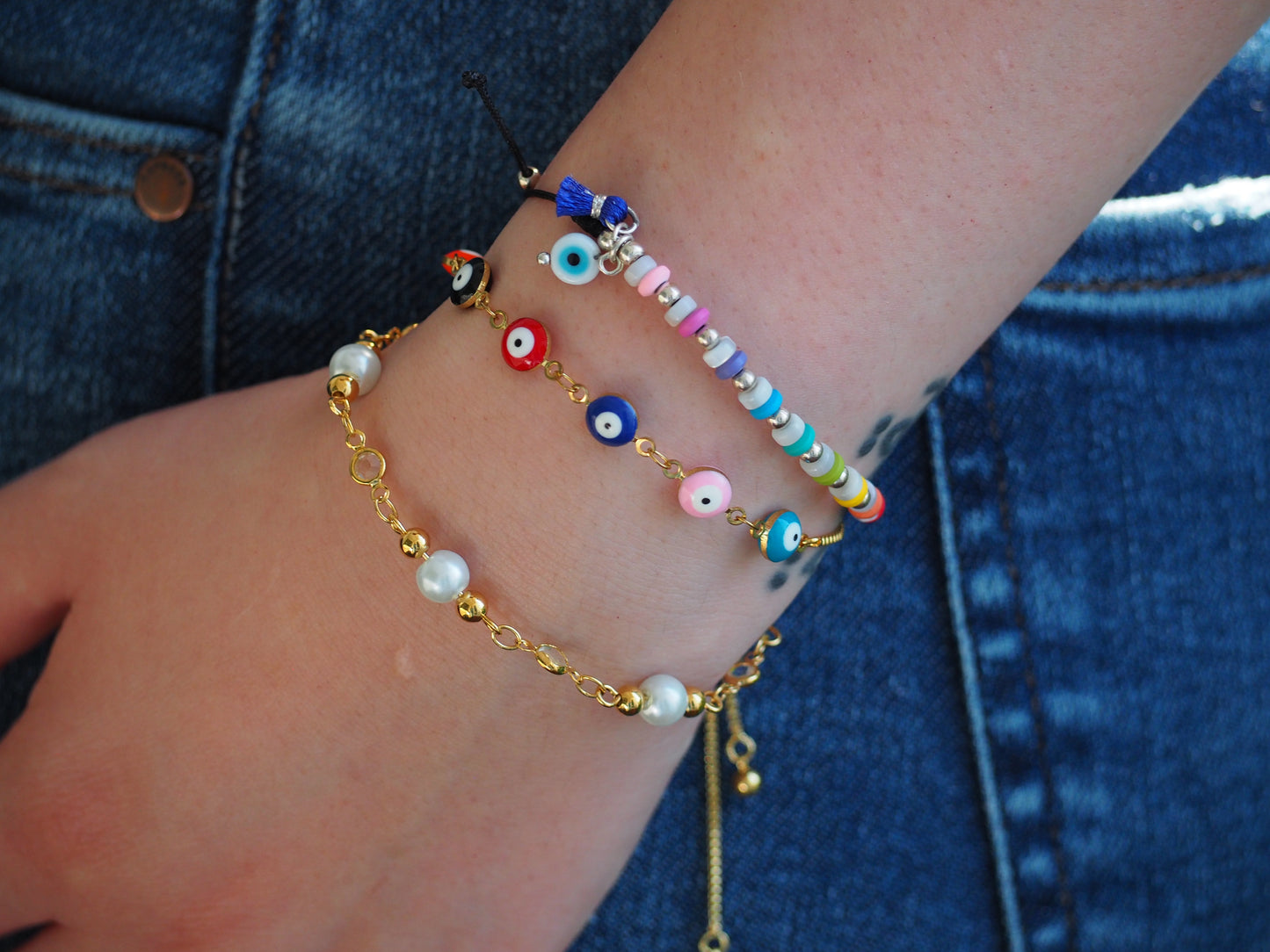 Pearl & Zirconia Bracelet in Gold Plated 18k