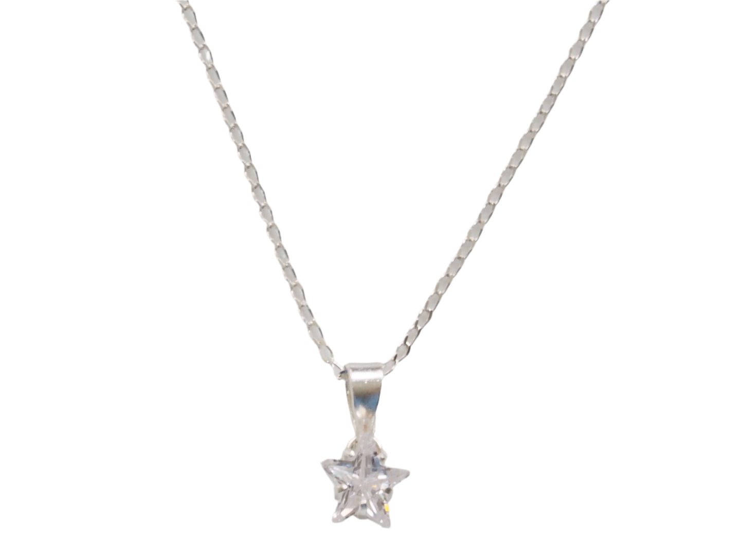 White Star Zirconia Necklace in Sterling Silver 925