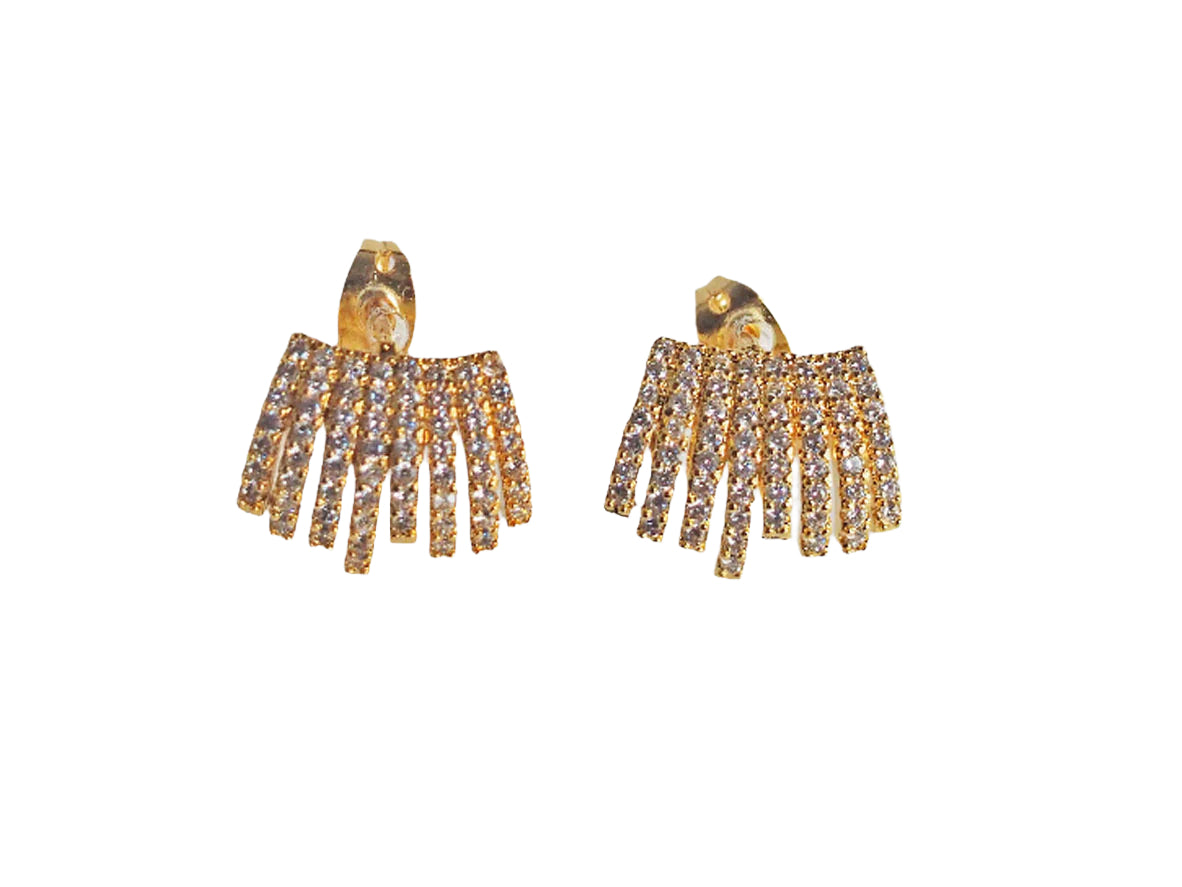 18k Gold Plated Zircon Waterfall Earrings