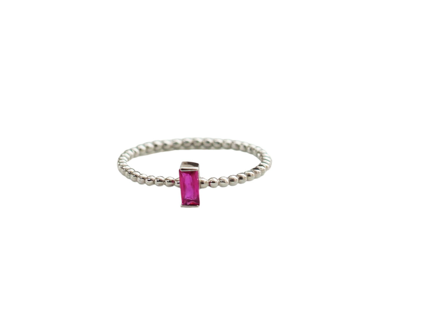 Pink Zirconia Ring Sterling Silver 925