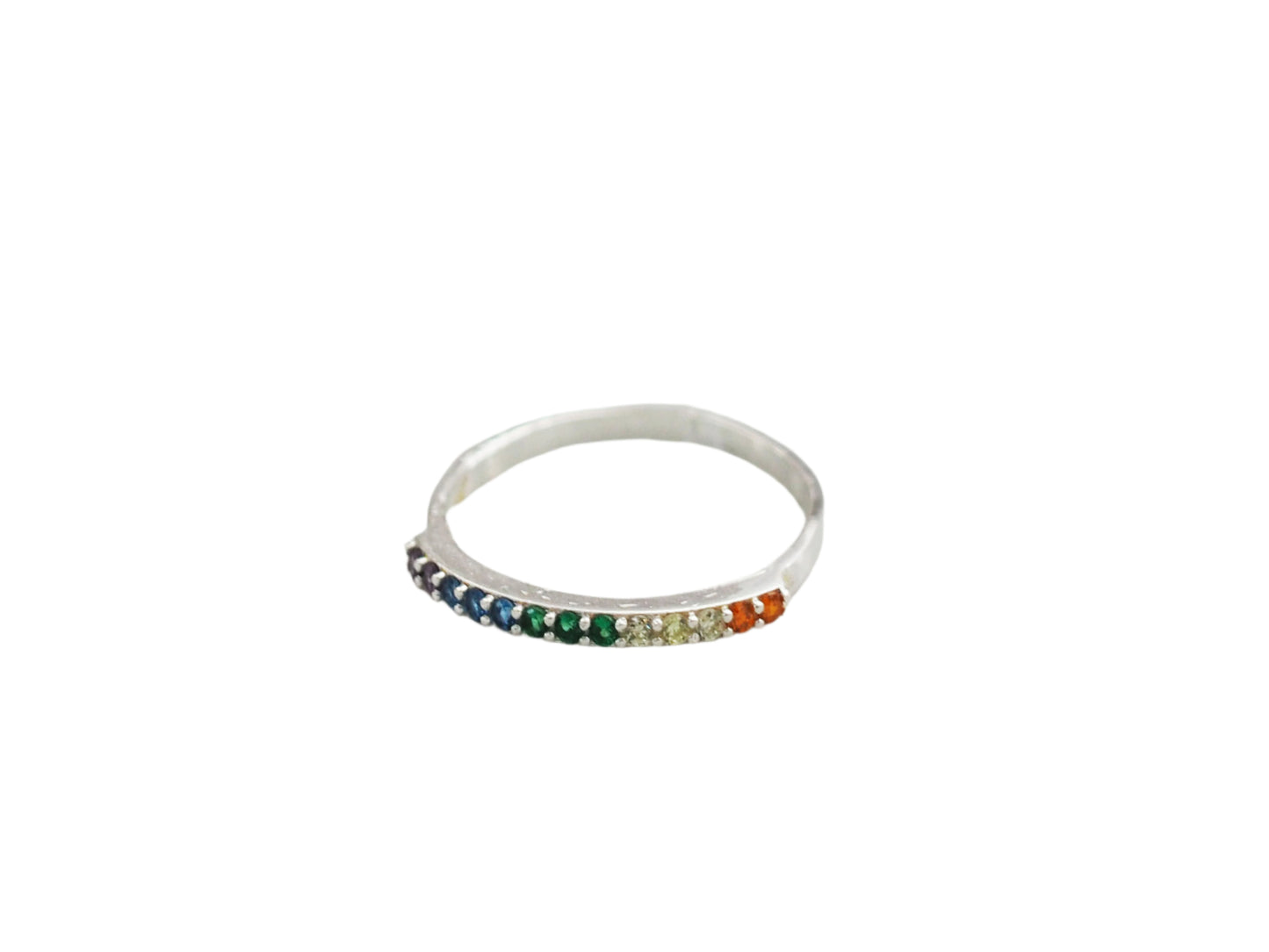 Rainbow Zirconia Ring Sterling Silver 925