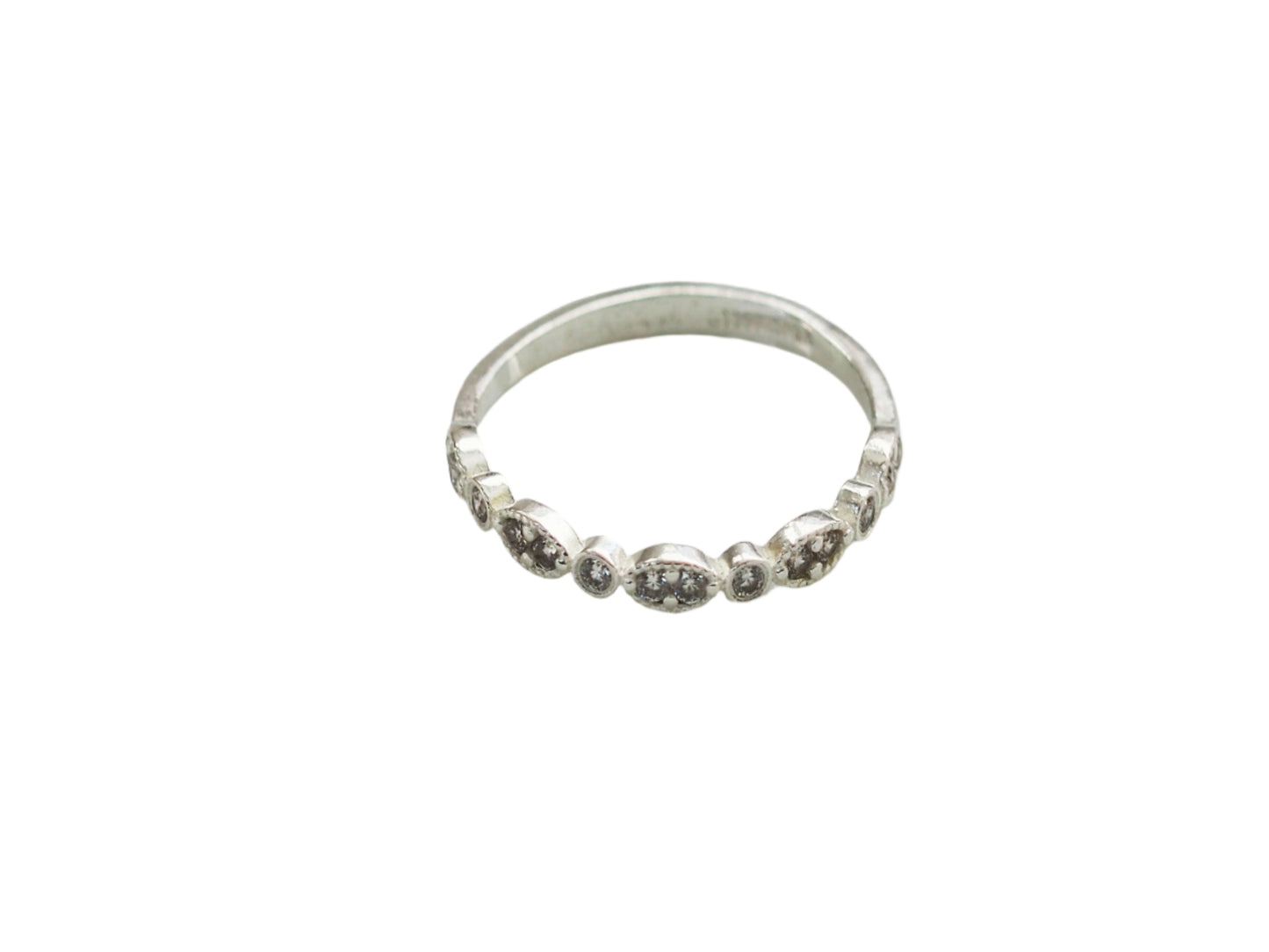 Beautiful Ring with White Zirconia in Sterling Silver 92