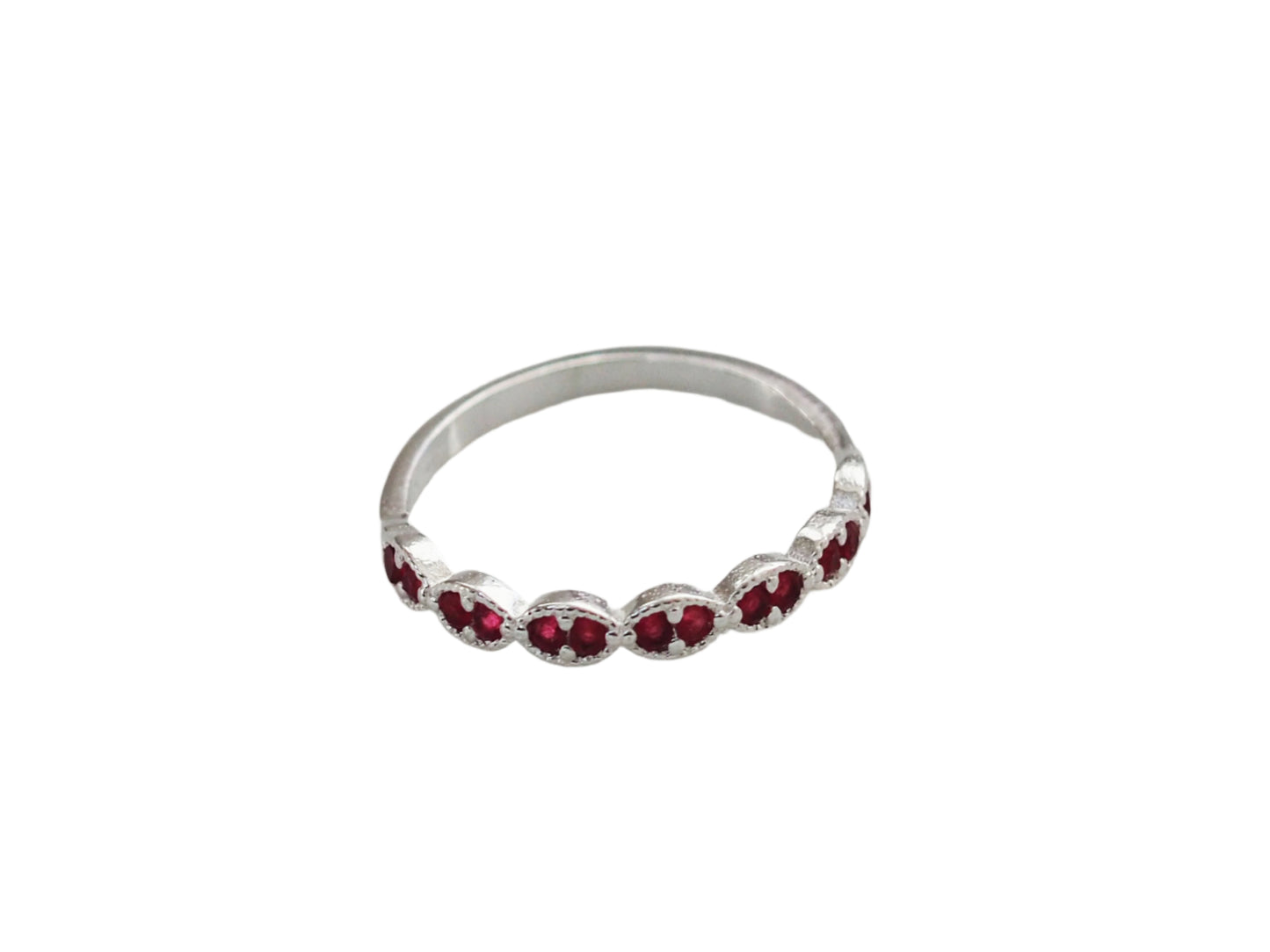French Rose Zirconia Ring Sterling Silver 925