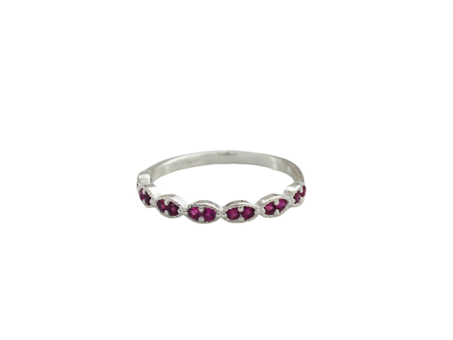 Magenta Zirconia Ring Sterling Silver 925