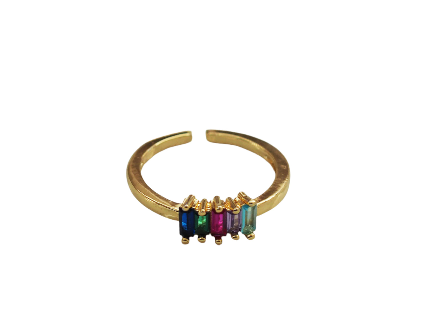 Beautiful Multi-Color Zircon Ring Gold Plated 18k
