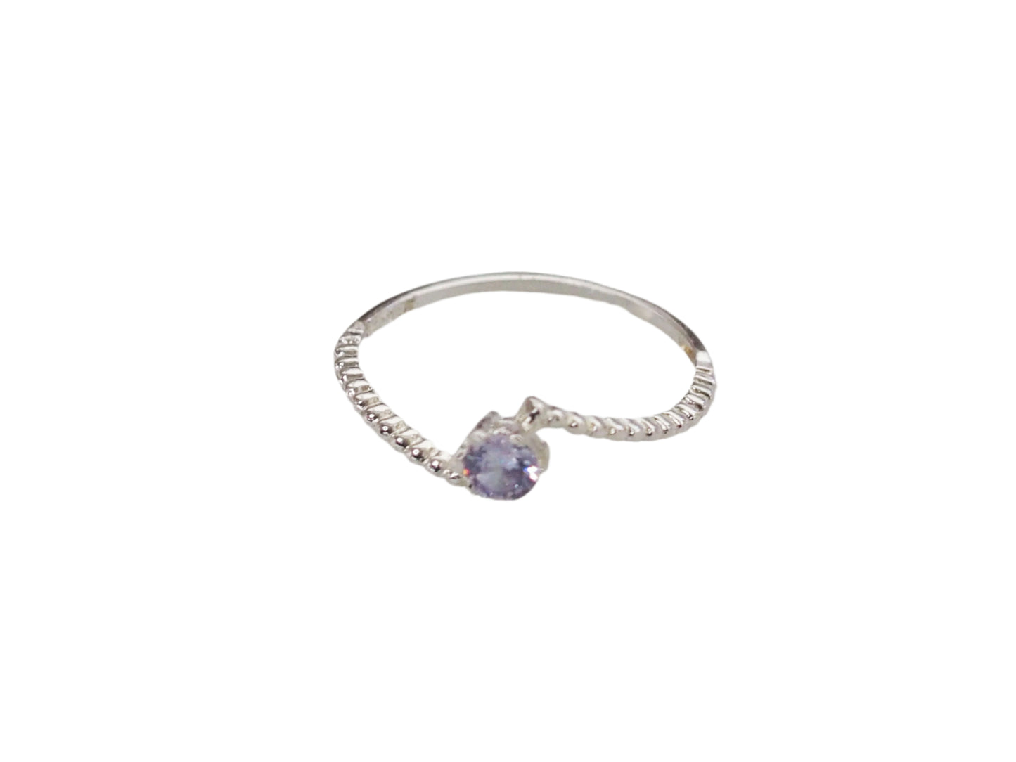 Beautiful Ring with Lilac Zirconia in Sterling Silver 925