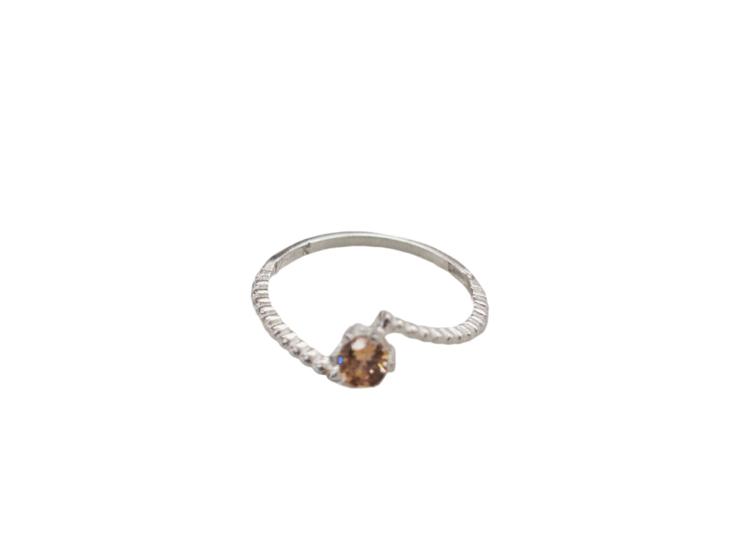 Beautiful Ring with Yellow Zirconia in Sterling Silver 925