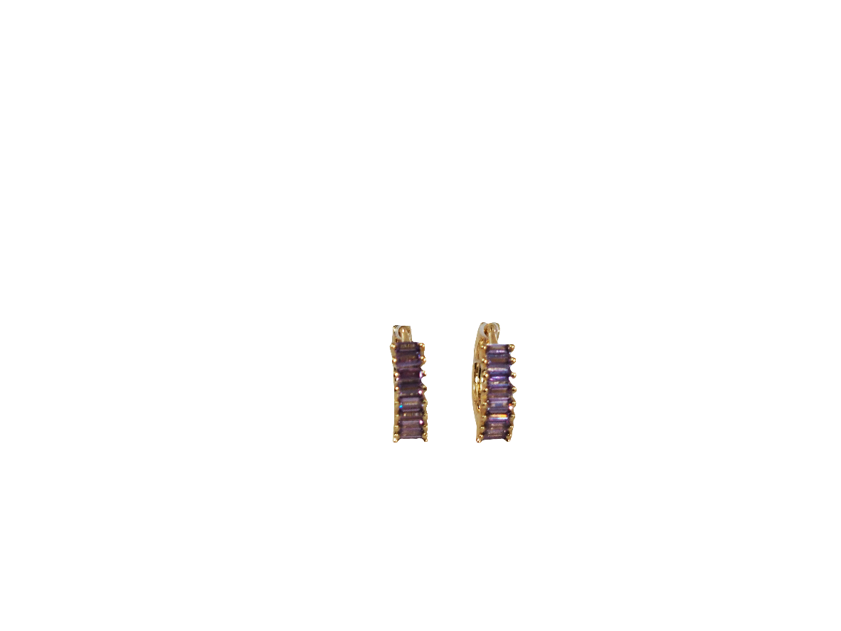 Huggies Line Zircons of Color – 18K Gold Plated