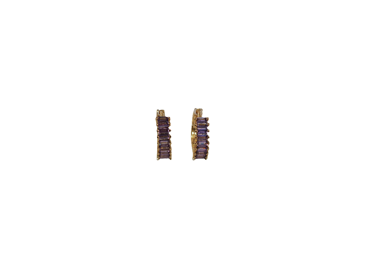 Huggies Line Zircons of Color – 18K Gold Plated