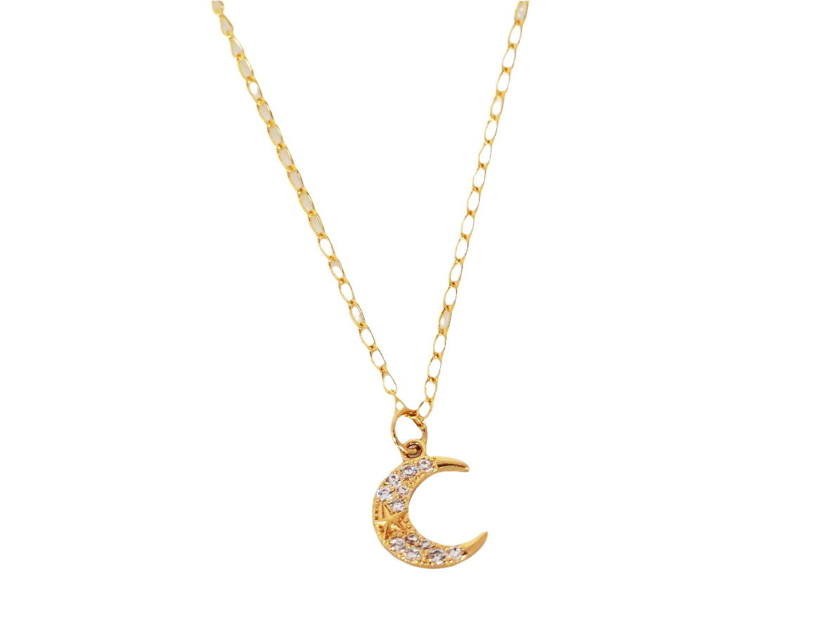 Moon & Star Zircons Necklace