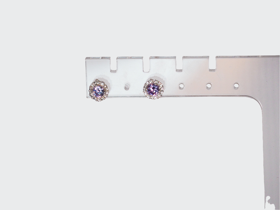 Lilac Zircons Earrings in Sterling Silver 925