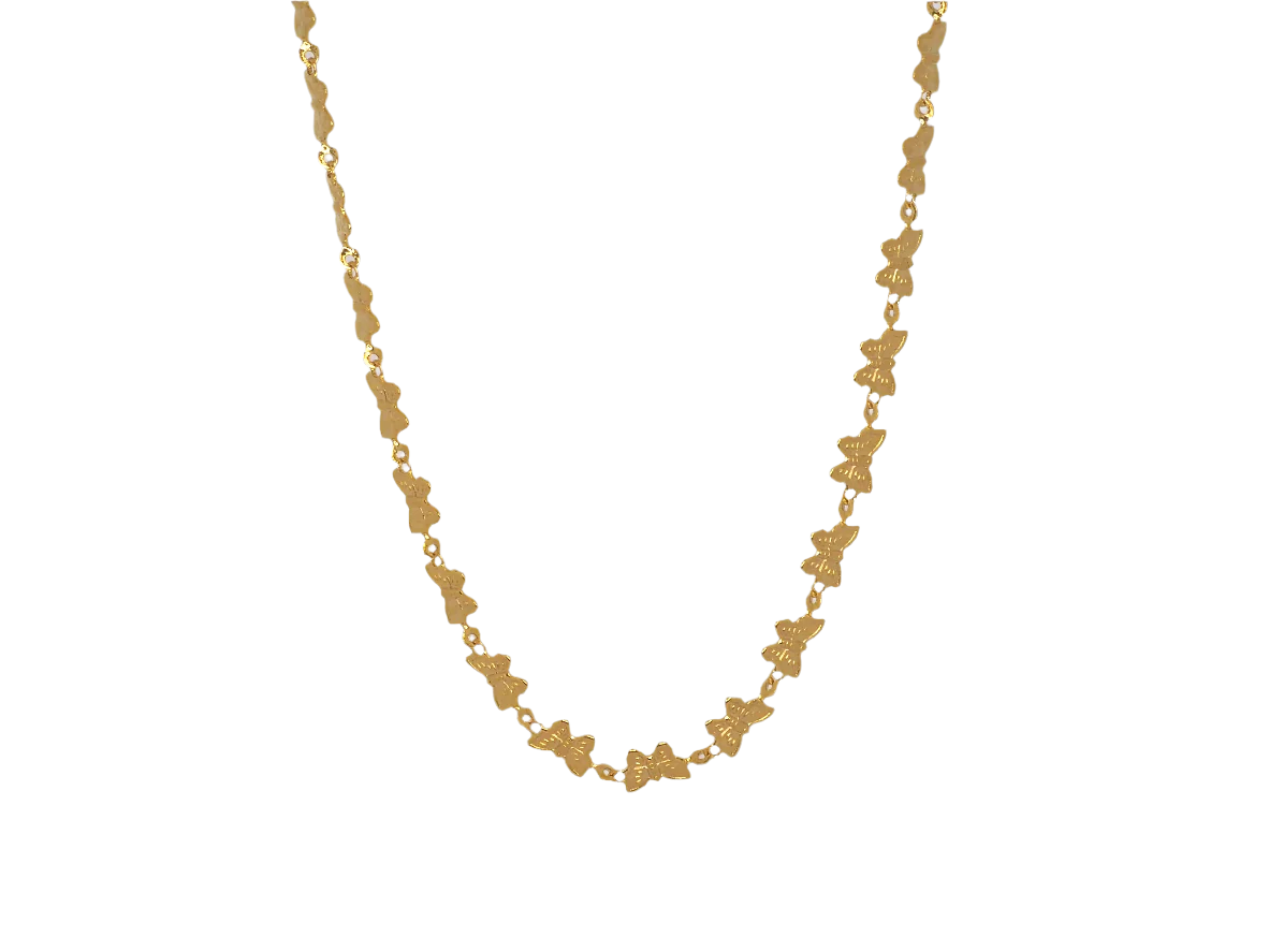 Gold Butterfly Necklace Gold Plated 18k