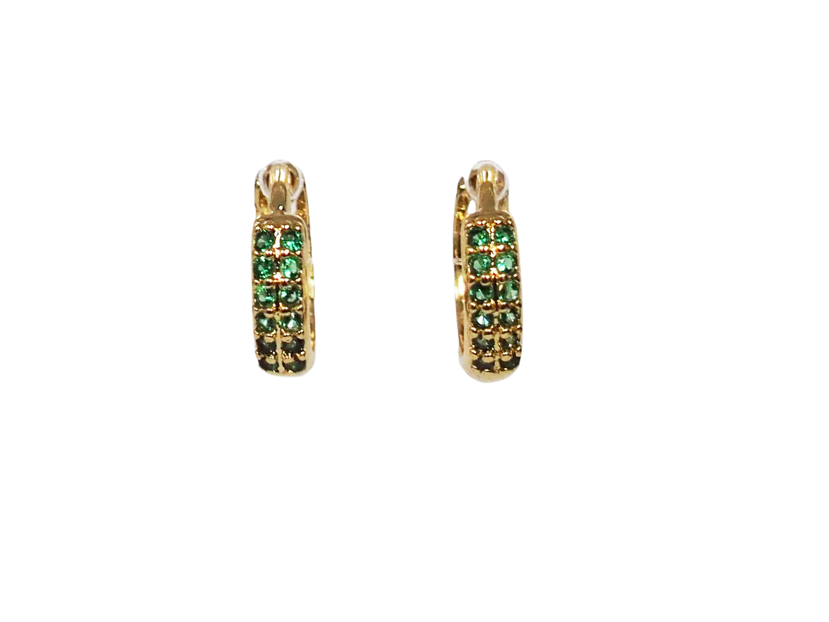Mini Huggies with Zircons-Gold plated 18k