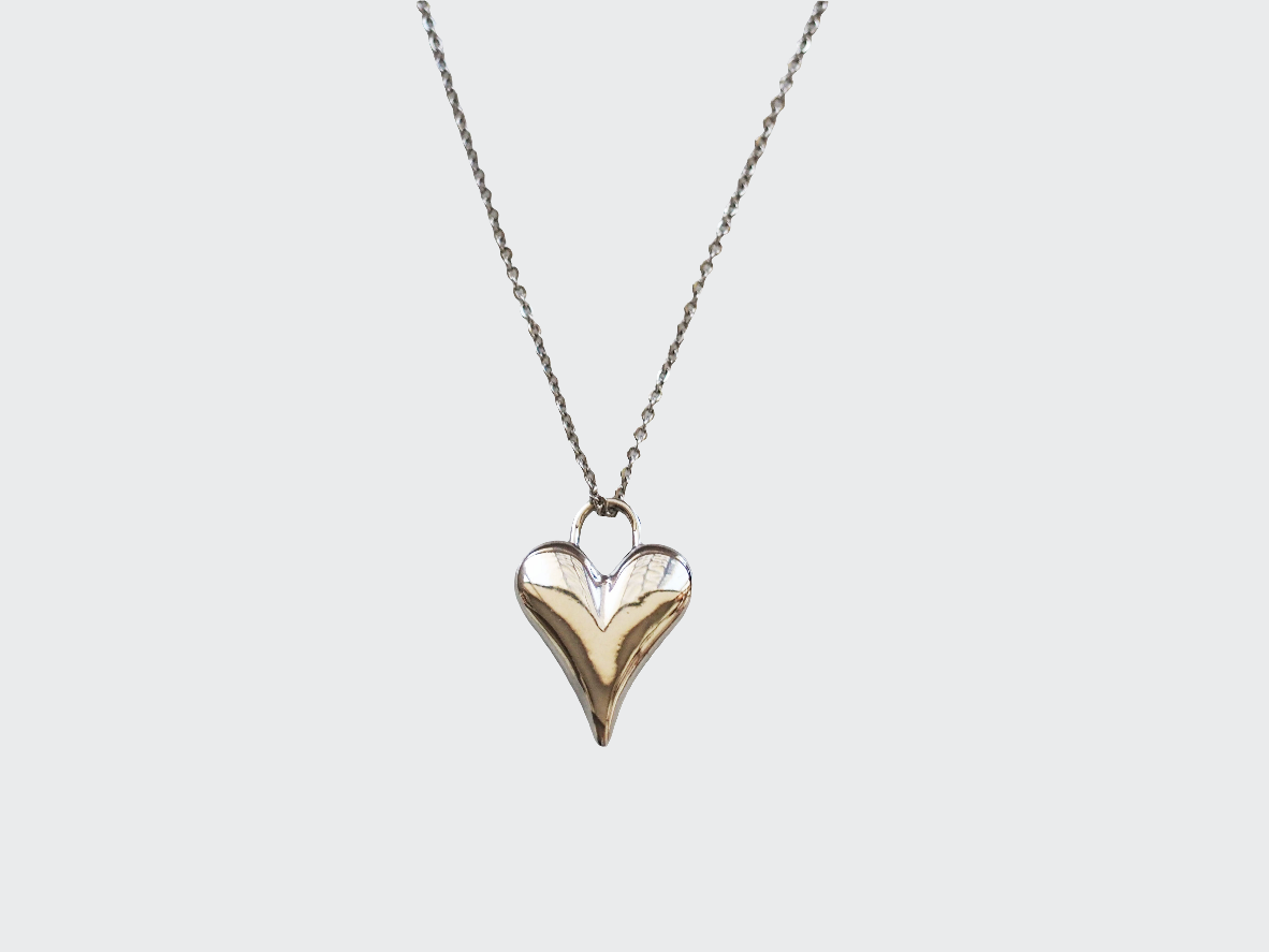 Silver Heart Necklace Plated Silver