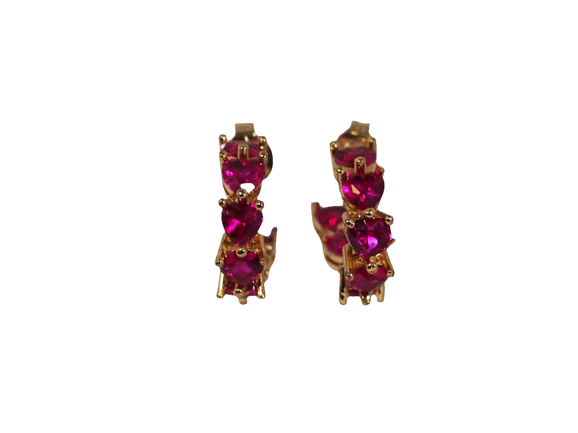 Huggies Zircons Shape of Heart – 18K Gold Plated