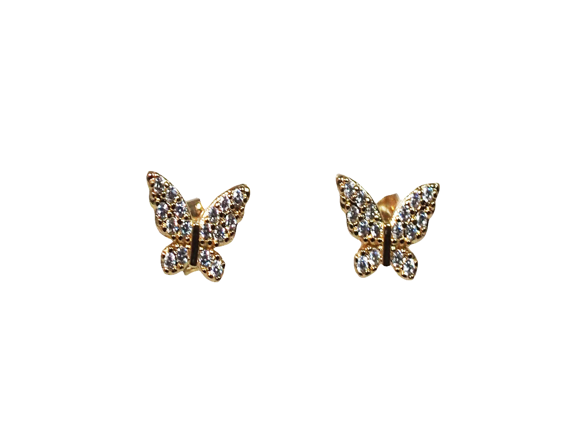 Earrings Mini Butterfly with Zircons