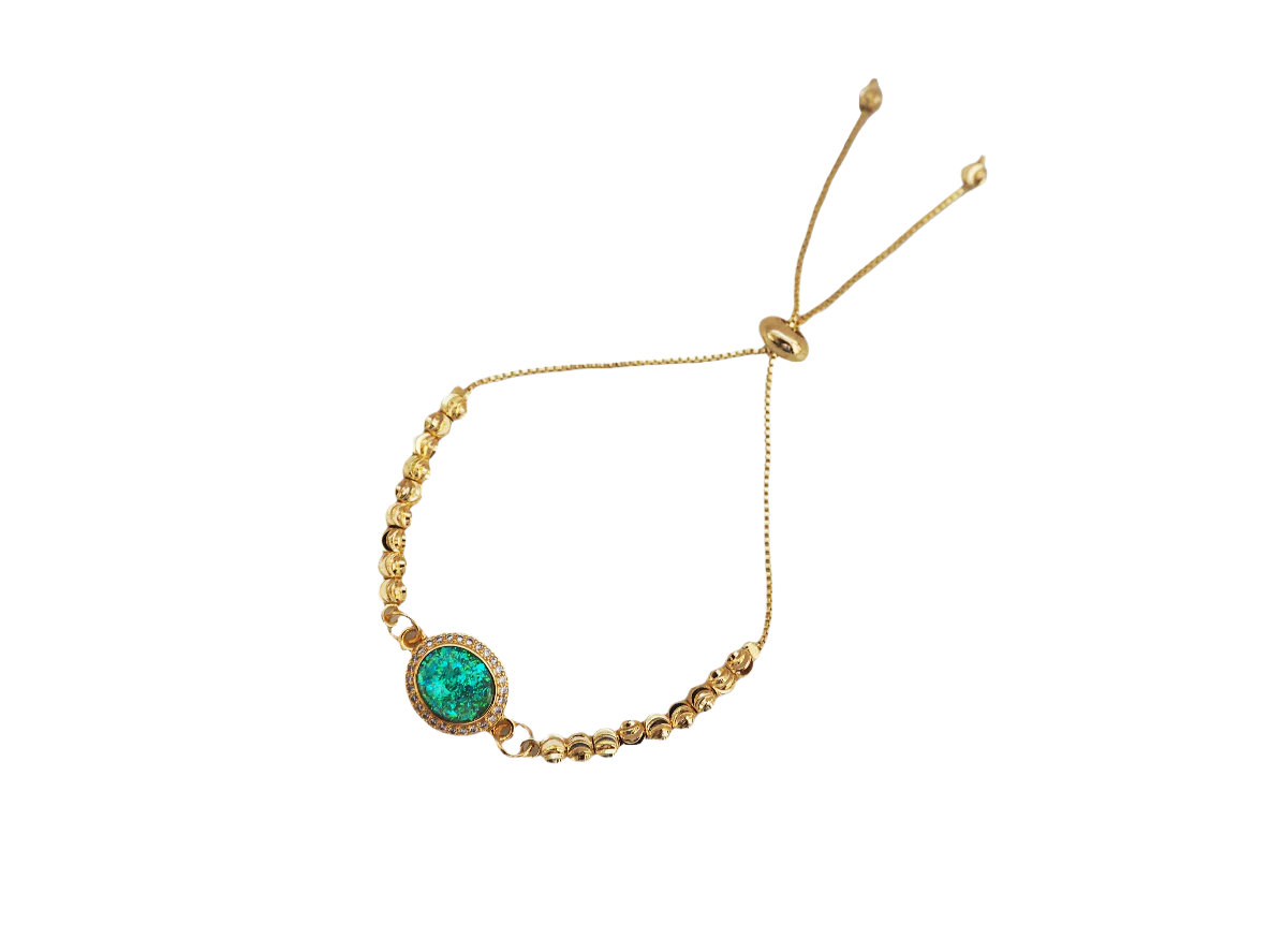 Adjustable Crystal & Color Stone Bracelet