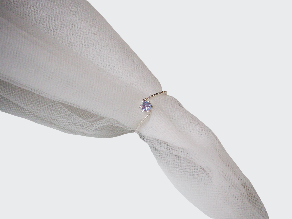 Beautiful Ring with Lilac Zirconia in Sterling Silver 925