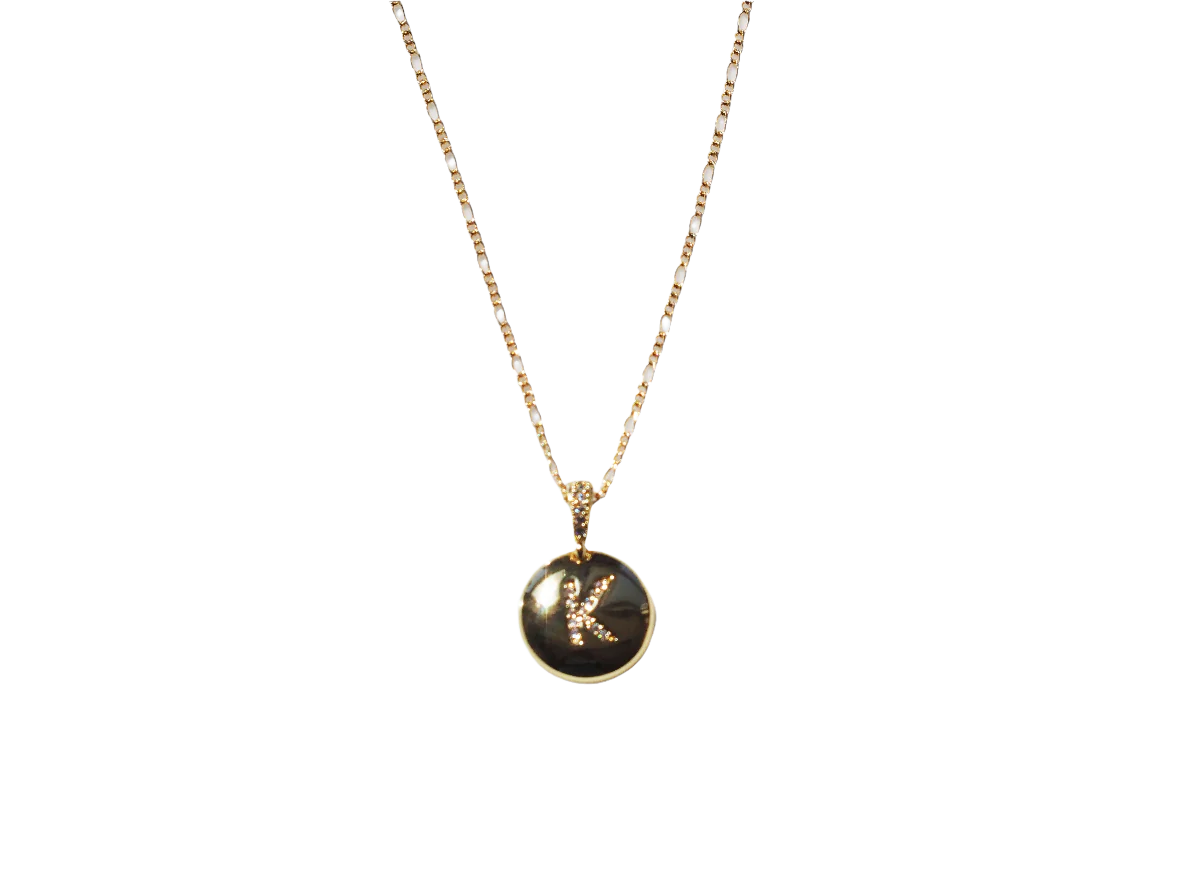 Zircon Initials Necklace – 18k Gold Plated