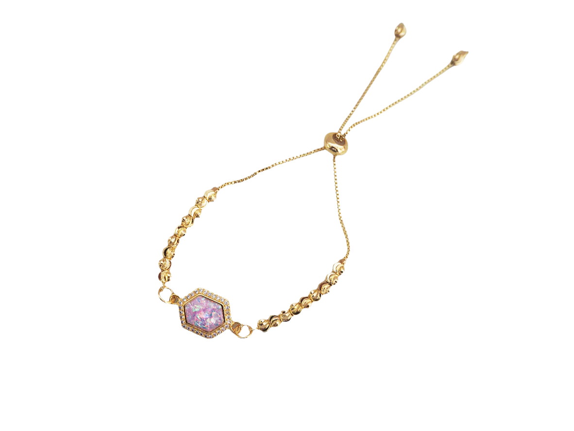 Adjustable Crystal & Color Stone Bracelet